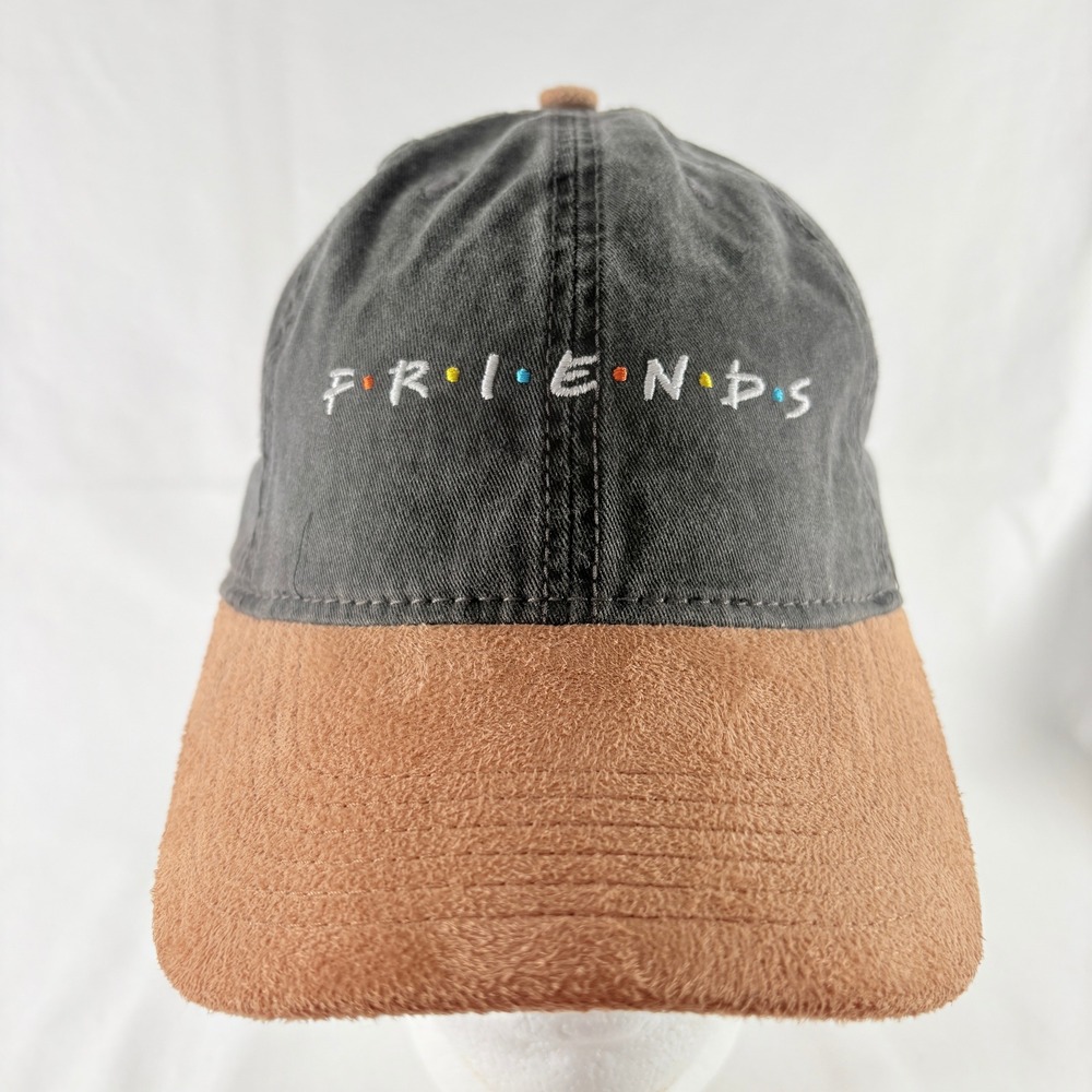 Friends TV Show Baseball Cap Black Brown Faux Suede Brim Dad Hat Strapback